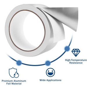 Heavy Duty High Temperature Aluminum foil tape for EMI Shielding, HVAC Sealant Metal Repair Air Ducts