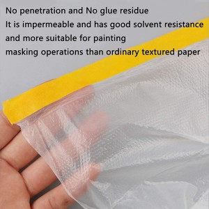 Pre-Taped Masking Film Paper for Car Paint, Furniture Protection