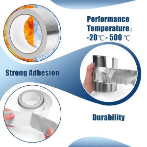 Heavy Duty High Temperature Aluminum foil tape for EMI Shielding, HVAC Sealant Metal Repair Air Ducts